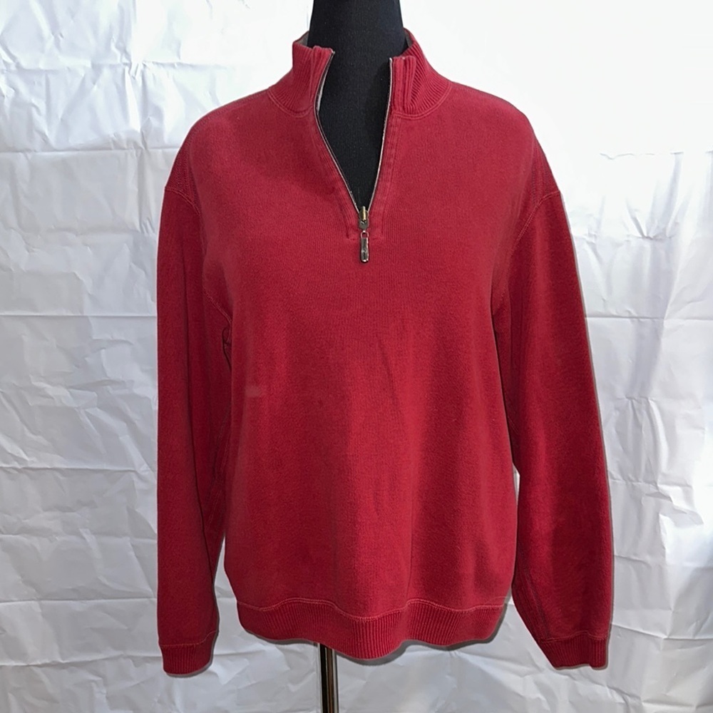 Deep Red Tommy Bahama Quarter-Zip Sweater size large